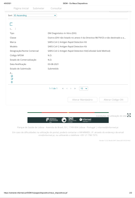 Nanbaibo Biologics உருவாக்கிய புதிய கொரோனா வைரஸ் (SARS-CoV-2) ரேபிட் ஆன்டிஜென் கண்டறிதல் ரியாஜென்ட் (கூழ் தங்க முறை) இத்தாலியா 